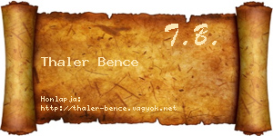 Thaler Bence névjegykártya